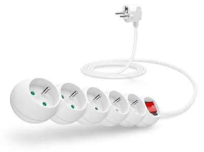 Zdjęcie produktu dla Connect IT CI-1286, 2 m, Wewnętrzna, Biały, 5 x gniazdo sieciowe, 230 V, 2500 W