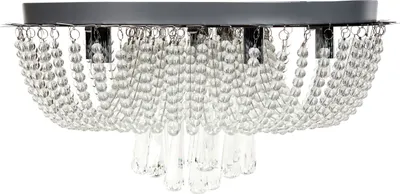 Produktbild von BELIANI Kronleuchter aus Eisen Silber Deckenleuchte mit Kristallen Verchromt Beleuchtung in Glamour Stil Wohnzimmer Esszimmer