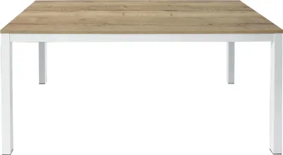 Immagine prodotto di Milani Home - Tavolo Da Pranzo Moderno Di Design Cm 90x140/190 Rovere Nodato Struttura Bianca Piano Naturale Per Sala Da Pranzo Ristorante - Marrone