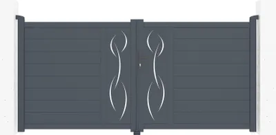Produktbild von Doppelflügeltor aus Aluminium 3m LIFE H.140cm grau