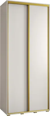 Produktbild von MEBLE KRYSPOL Davos 1 Schrank, zwei Türen - 235,2x120x45 cm - Weiß Weiß Gold
