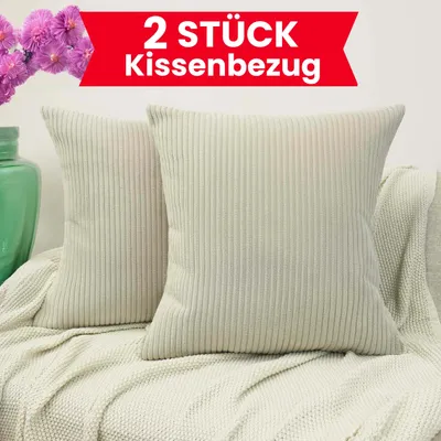 Produktbild von 2 Stück - 45x45 cm Kissenbezüge - 2er Set Kissenbezug - Kissenhüllen - Zierkissenbezüge für Sofakissen Dekokissen Kissen Zierkissen - Tauglanz