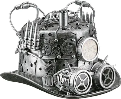 Zdjęcie produktu dla Gilde Dekoobjekt, Hut, "Steampunk", Kunststoff, silberfarben, VE 1, L. 31 cm, B. 26 cm, H. 21 cm 55753 4063387557532