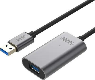 Zdjęcie produktu dla UNITEK Y-3005, 10 m, USB A, USB A, USB 3.2 Gen 1 (3.1 Gen 1), 5 Gbit/s, Szary