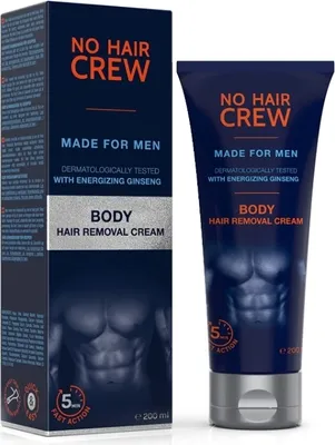 Produktbild von No Hair Crew, Körperhaarentfernungscreme für Männer, 200 ml