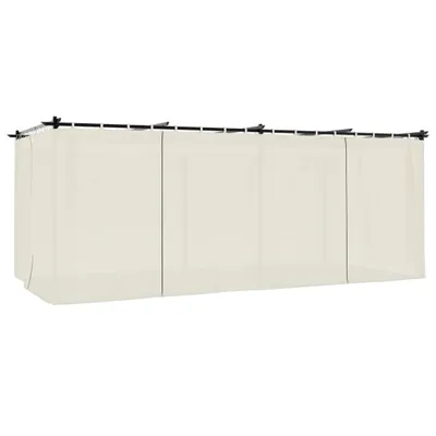 Image de Tonnelle avec rideaux crème 6x3 m acier