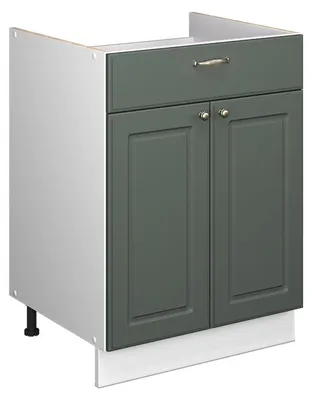 Obrázok produktu pre Spodná skrinka pre drez/varnú dosku Vicco Fame-Line Zelený a zlatý vidiecky dom 60 cm so zásuvkou, bez pracovnej dosky, Model 60961