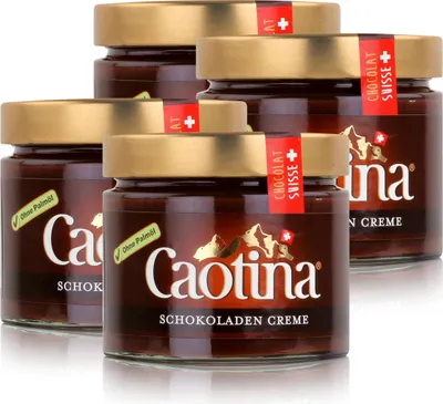 Produktbild von Caotina Schweizer Schokoladen Creme Brotaufstrich Creme Chocolat 300g (4er Pack)
