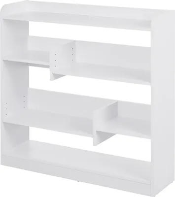 Image de HOMCOM Bibliothèque étagère Meuble de Rangement dim. 90L x 24l x 91H cm 4 Niveaux 3 Panneaux arrières Panneaux de Particules Blanc