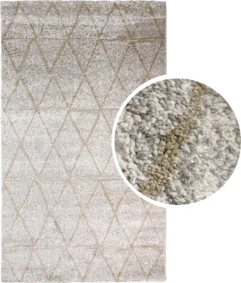 Produktbild von Marrakesch Teppich Hochflor Kulsa 120 x 170 cm | Wohnzimmerteppich rutschfest & Flauschig | Modernes Design für Wohnzimmer Schlafzimmer oder Kinderzimmer