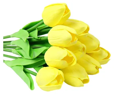 Produktbild von 10 künstliche Tulpenblüten, realistische künstliche Zweige, Tischdekoration für Zuhause, Büro, Party, Muttertag, Valentinstag, Ostern