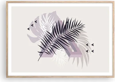 Produktbild von Gerahmtes Poster - Rahmen in heller Eiche - Grafiken Blatt Buntstift - 100x70 cm - Wand Bild - Wanddeko - Wandbilder - Kunstposter - Wandposter - Bilderrahmen - Bilder - Kunstdruck - P2NAA100x70-4455