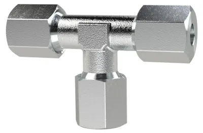 Produktbild von Riegler T-Verschraubung, Rohr-Außen-Ø 12 mm, Stahl verzinkt, 100 bar