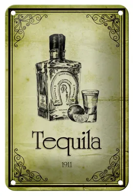 Produktbild von Blechschild Alkohol 12x18cm 1911 Tequila Wanddeko