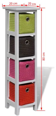 Imagen del producto de Estante de almacenaje con cestas de colores madera de paulonia