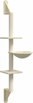 Zdjęcie produktu dla vidaXL Drapak z mocowaniem do ściany kremowy 142,5 cm
