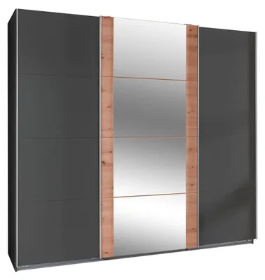 Produktbild von Schwebetürenschrank Bern Kleiderschrank Ausführung wählbar,Graphit / Artisan Eiche,270x64x210cm