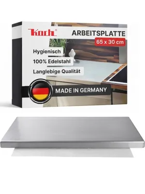 Produktbild von KOCH #126 EDELSTAHL Arbeitsplatte / Schneidebrett 65 x 30cm Germany