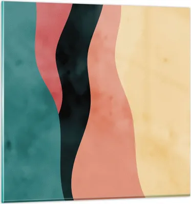 Produktbild von Bilder auf glas - Einteilig - Mehrfarbig Abstraktion Modern - 70x70cm - Glasbilder - Wandbilder - Bilder - Wanddekoration aus Glas - Glas Bilder - Wandbild auf Glas - GAC70x70-4820