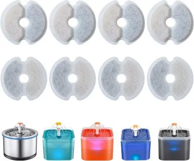 Productafbeelding van Kattenfonteinfilters - 8 stuks - Ideaal voor kattenfonteinen van 2 liter