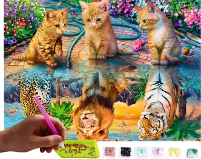 Produktbild von MISHBAY Diamond Painting Mosaik DIY 5D Satz | Cats | Stickerei | Diamant Malerei | Malen nach Zahlen Diamant | Home Wand Decor | gemälde Dekoration | Wanddekoration | Arts Craft