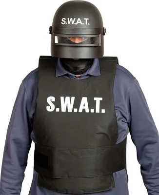 Zdjęcie produktu dla Kask S.W.A.T specjalny dodatek do karnawału czarno-biały