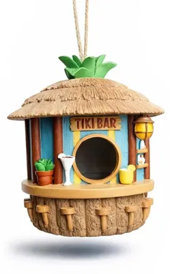Produktbild von Vogelhäuschen „Tiki Bar“ – tropische Dekoration für Garten, Balkon und Terrasse