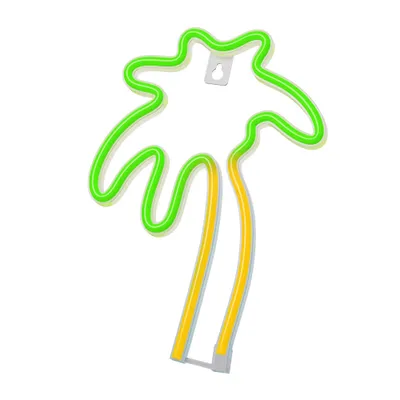Image de Néon LED signe lumière USB LED lumière maison veilleuse palmier-vert/orange