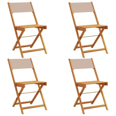 Produktbild von vidaXL Gartenstühle 4 Stk. Klappbar Taupe Stoff und Massivholz