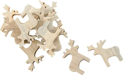 Produktbild von Tischdeko Holz Rentier 3cm 12 Stk.