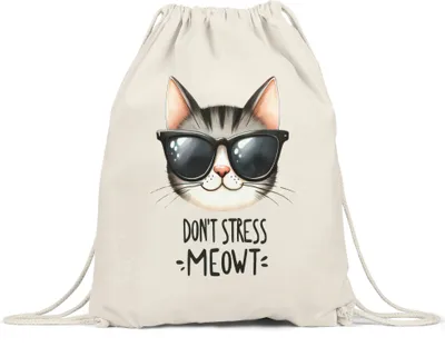 Produktbild von Don’t Stress Meowt Turnbeutel Katze Lustig Cool Geschenkidee für Katzenliebhaber