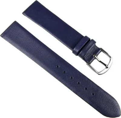Produktbild von Eulit Dolly Uhrenarmband Kalbleder blau seidenmatt rembordiert, Stegbreite:16mm