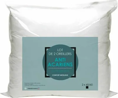 Produktbild von 2 Anti-Milben-Mikrofaserkissen 60 x 60 cm