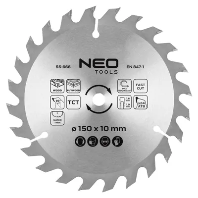 Immagine prodotto di Lama da sega, widia 150 x 10 mm, 1,6 mm , 24 denti, Energy+