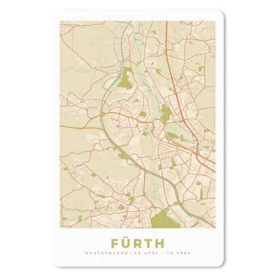 Produktbild von MuchoWow® Mauspad Mousepad Stadtplan - Fürth - Vintage - Stadtplan 18x27 cm - Mousepads - Maus Mat - Pad - Mausunterlage