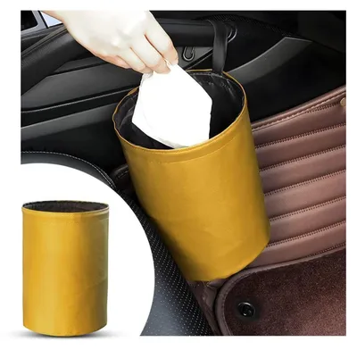 Productafbeelding van Opvouwbare autovuilnisbak, waterdicht, organizer, Polyurethanleer, beige