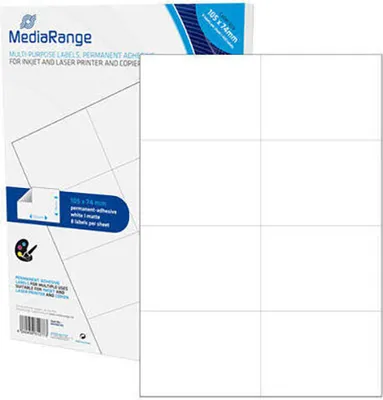 Productafbeelding van Etiketten MediaRange weiß 105x74mm 400 Stück
