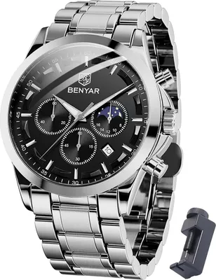 Produktbild von Herren Uhr 30M Wasserdicht Analoge Quarzuhr Armbanduhr Herren Business Kalender Sport Watch Geschenk für Männer
