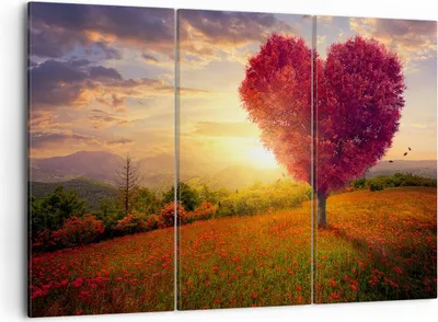 Produktbild von Bild auf Leinwand - Leinwandbild - Baum Wiese Blume - 105x70cm - Wand Bild - Wanddeko - Wandbilder - Leinwanddruck - Bilder - Kunstdruck - Wanddekoration - Leinwand bilder - Wandkunst - CE105x70-3790