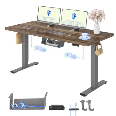 Produktbild von FLEXISPOT E1 Pro Elektrisch Höhenverstellbarer Schreibtisch 140x80cm 25MM EINTEILIGE TISCHPLATTE Doppelmotor 120KG Tragkraft, 4 Speicherplätze(Braun)