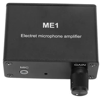 Obrázok produktu pre Zosilňovač pre elektretové mikrofóny, mikrofónový zosilňovač s 3,5 mm vstupom, zosilnenie 0-20 dB