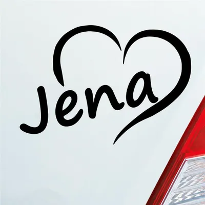 Produktbild von Auto Aufkleber Jena Herz Stadt City Liebe Love Heimat 12x8 cm Schwarz Glanz Sticker Heckscheibenaufkleber