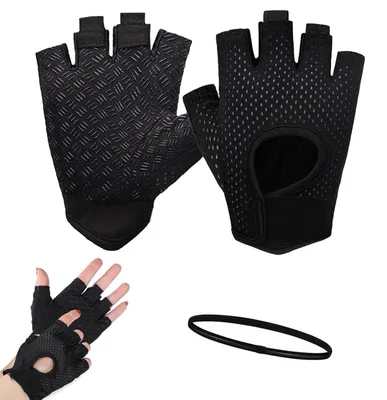 Immagine prodotto di Guanti da allenamento, modello uomo/donna, colore nero, traspiranti, ideali per fitness, sollevamento pesi e crossfit
