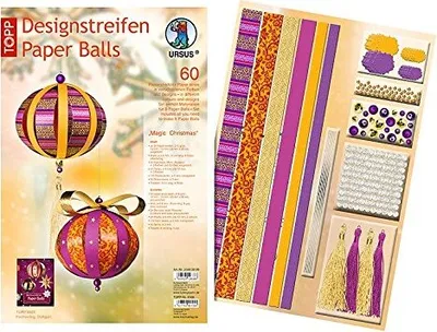 Produktbild von URSUS Designstreifen Paper Balls "Magic Christmas"