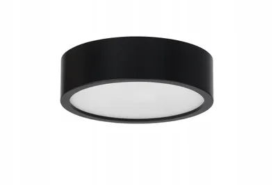 Produktbild von STOLARNIA PIKA Deckenleuchte - Holz Runde Deckenlampe Schwarz 1xE27 (∅27 cm) - Modern Lampe für Schlafzimmer, Wohnzimmer, Flur, Küche - LEJA
