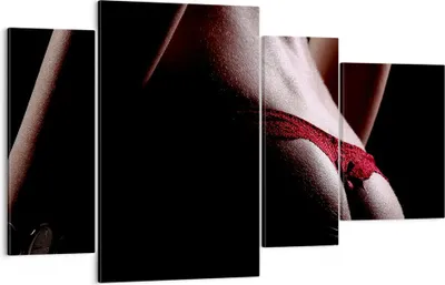 Produktbild von Bild auf Leinwand - Leinwandbild - Frau Körper String - 120x70cm - Wand Bild - Wanddeko - Leinwanddruck - Bilder - Kunstdruck - Wanddekoration - Leinwand bilder - Wandkunst - DL120x70-2250