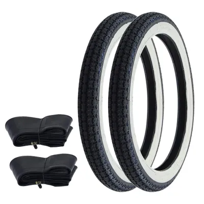 Zdjęcie produktu dla 2x Opony Whitewall CIT H-675 2.25-16 (2 1/4 x 16) 38J TT + dętka