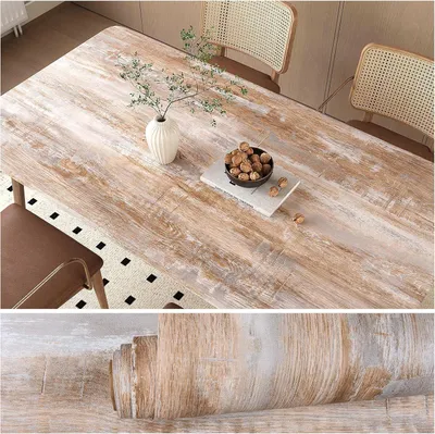 Produktbild von Selbstklebende Tapete Möbelfolie Holz Braun Grau Wasserdicht 40x300cm