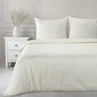 Produktbild von Eurofirany Bettwäschegarnitur Bettwäsche Satin  VERA creme 160x200 cm 3 TLG SET: mit 2 Kissenbezüge 70x80 cm