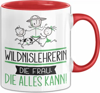 Produktbild von Wildnislehrerin Geschenk Tasse Becher Die Frau Die Allen Kann Geschenkidee für eine Wildnislehrerin Lustig (Rot)